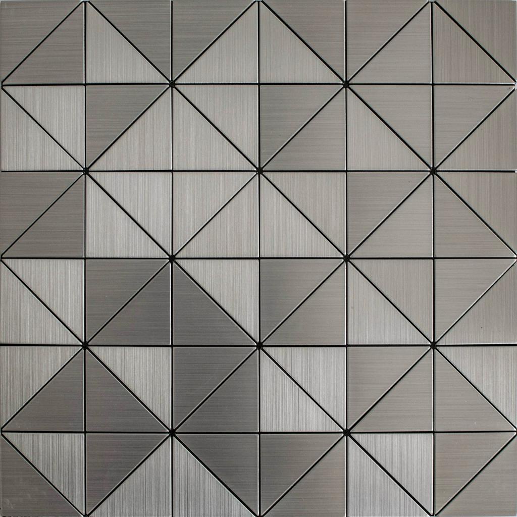 Pastilha Adesiva Metálica Prata Inox Escovado M77 30x30cm Cozinha Banheiro