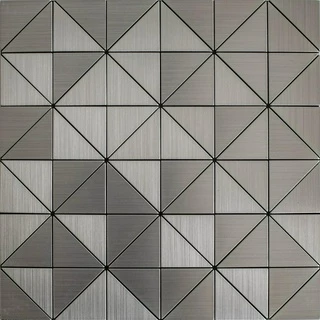 Pastilha Adesiva Metálica Prata Inox Escovado M77 30x30cm Cozinha Banheiro
