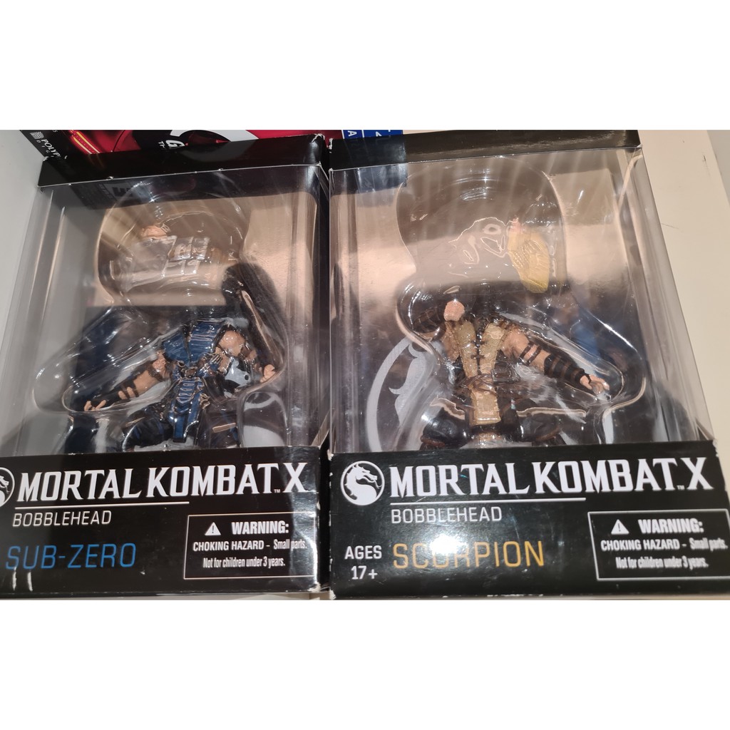 2 Bonecos Mortal Kombat X Bobblehead Scorpion vs Sub-zero