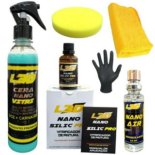 Cera Automotiva + Vitrificador Automotivo Com Aromatizante Spray Premium Aplicador e Flanela