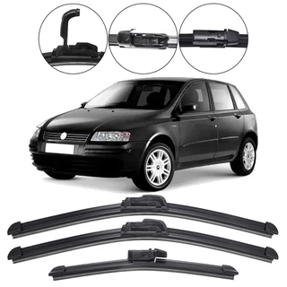 Kit 3 Palhetas Limpador Parabrisa Dianteiro+Traseiro Fiat Stilo 2002/2011