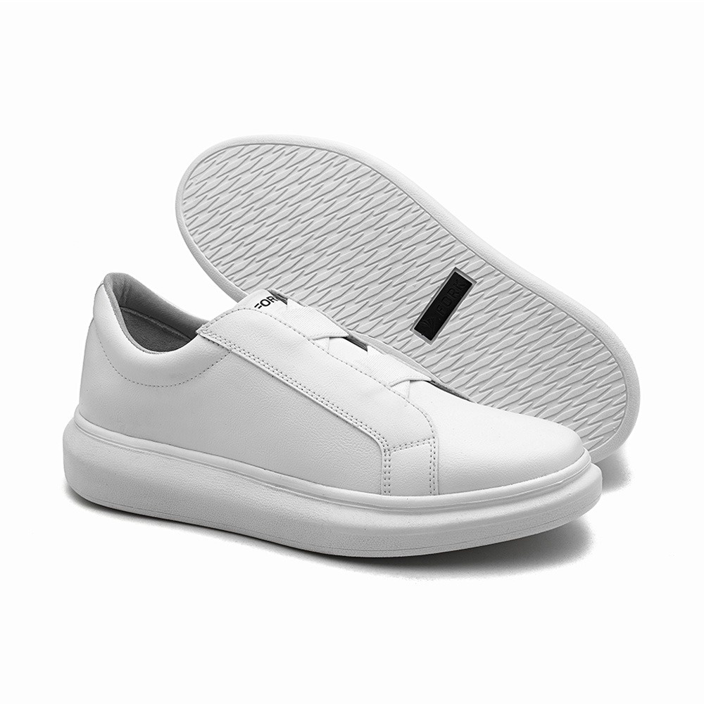 Tênis Masculino Branco Off White Sem Cadarço Slip On Calça Fácil Lançamento Fk