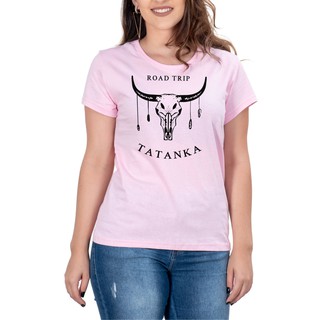 Camiseta Feminina Country BOI TATANKA Manga curta Rosa