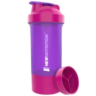 Coqueteleira Smart 3 Partes 600ml Roxa com Tampa Rosa NEWNUTRITION