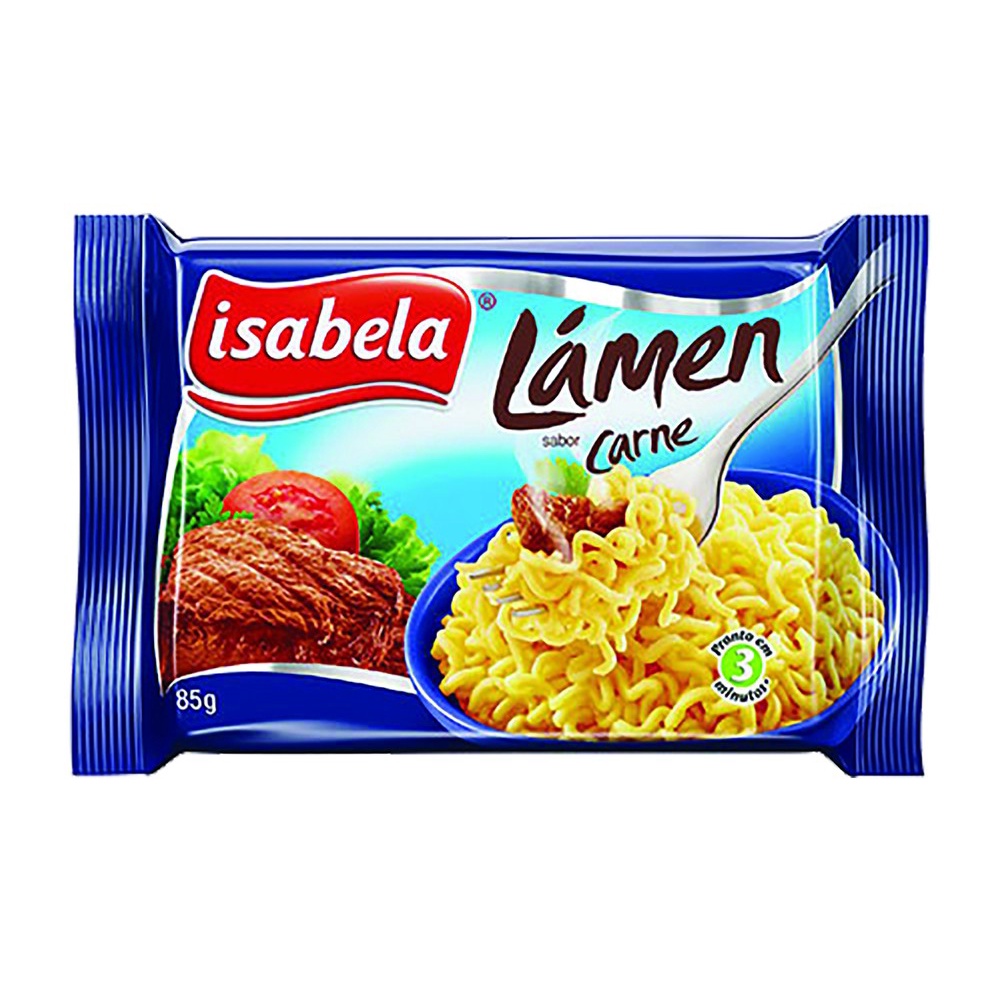 Kit c/ 10 Macarrão instantâneo carne 85g cada Isabela