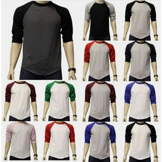 Camisa Masculina manga Raglan 3/4 100% Poliéster Camiseta Blusa