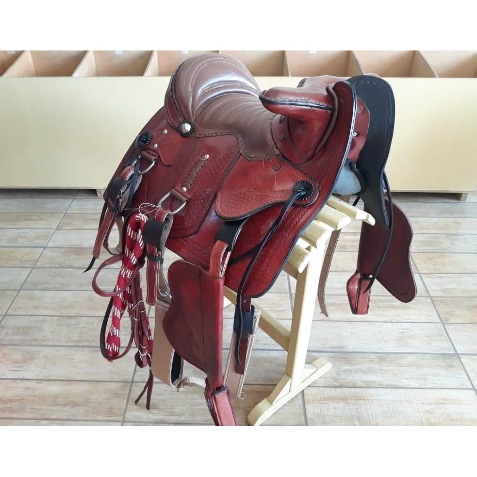 Sela/cela baiana para cavalo sela completa em couro legitimo | Shopee ...