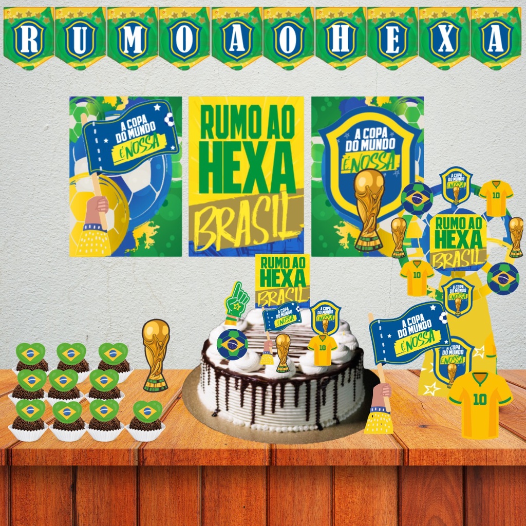 Kit Jogo do Brasil COPA DO MUNDO, FESTA, ANO DO HEXA