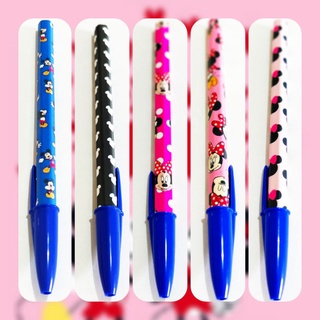 KIT c/ 3 Caneta Personalizada ADESIVADA - Mickey & Minnie