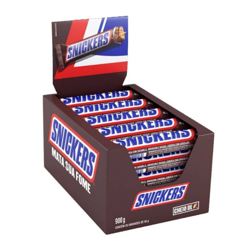 Caixa De Chocolate Snickers - 20 Unidades X 45 G Snickers | Shopee Brasil