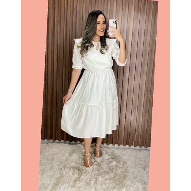 Moda evangelica best sale vestido branco