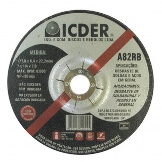 Disco De Desbaste 4.1/2 X 7/8 A82rb - Icder
