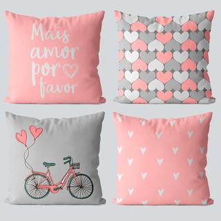 Kit 4 capas de almofadas personalizada 45x45