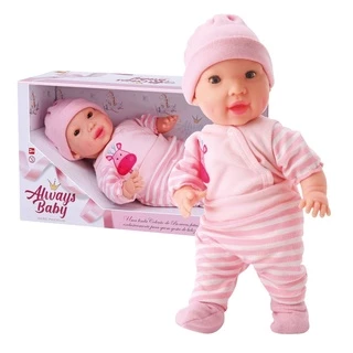 Boneca Bebê Always Baby Beetoys com Mantinha e Roupinha
