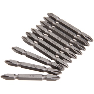 Jogo Bits Phillips Parafusadeira 65mm 10 Pçs Imantado PH2 Pontas Duplas