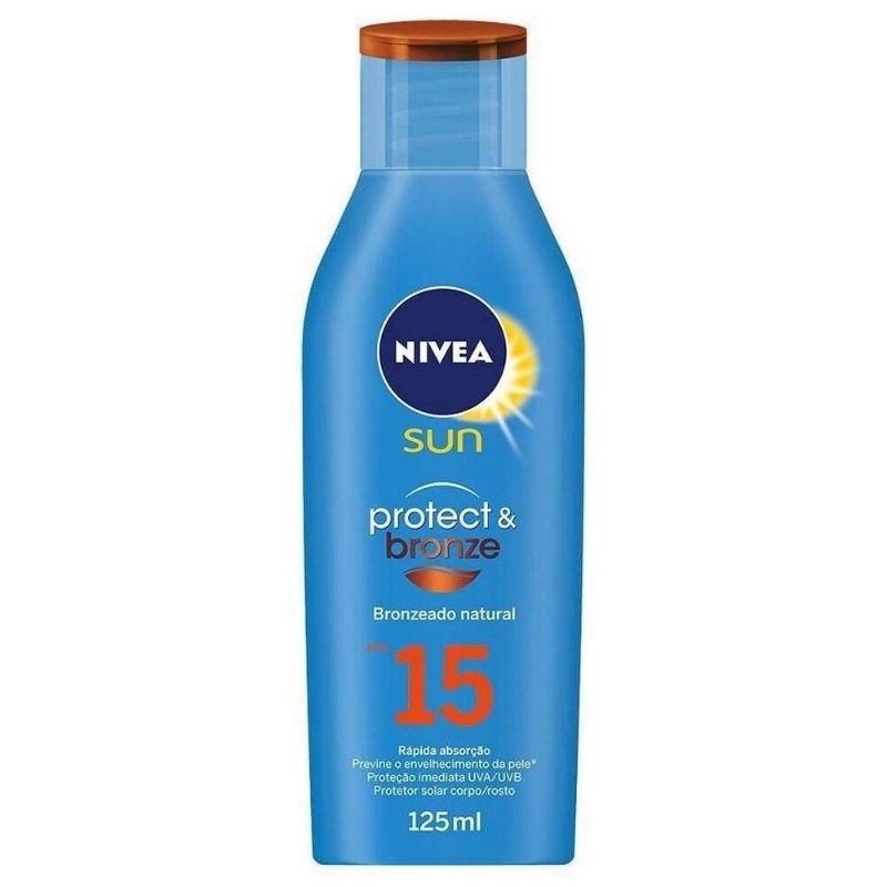 Protetor Solar e Bronzeador Nivea Sun Protect&Bronze F15 125ml | Shopee ...