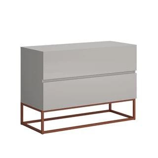 Mesa Cabeceira Eros 60 Pés de Ferro Cobre Estilo Industrial Para Quarto Com Gaveta
