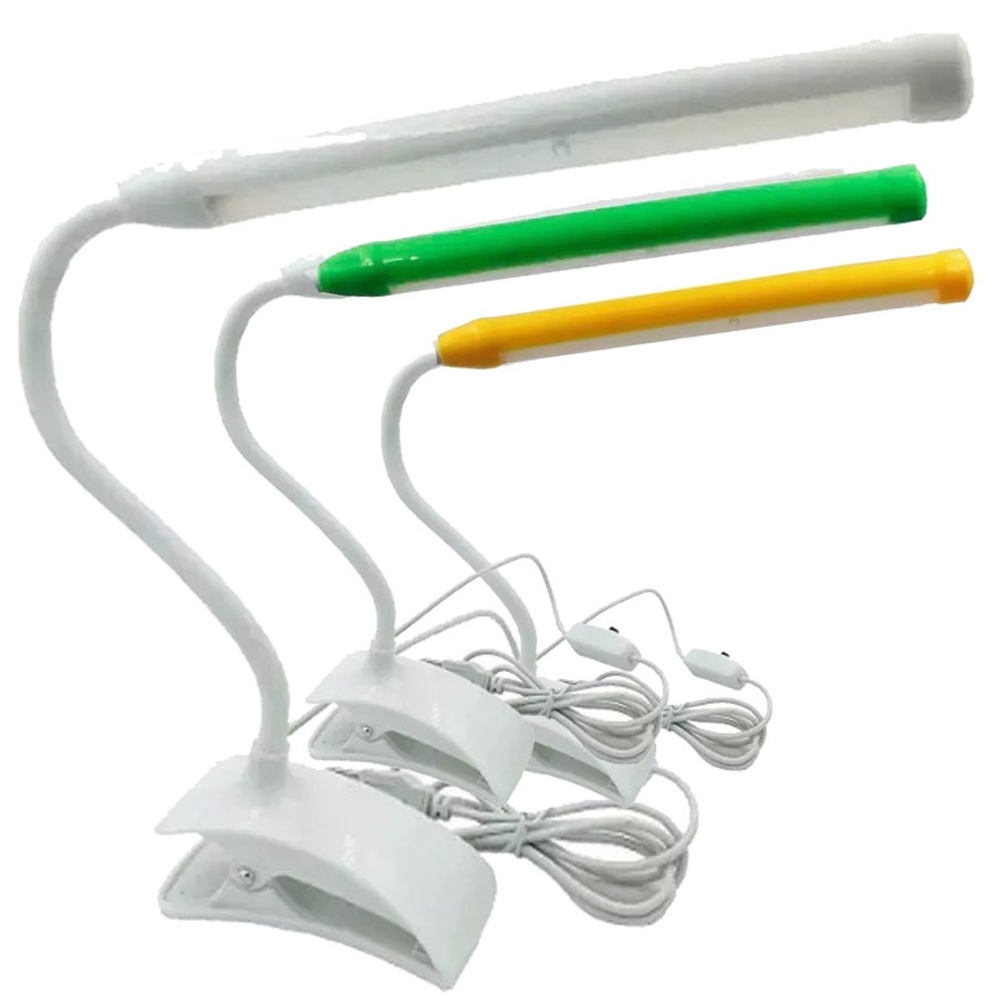 Luminária Garra Presilha Bivolt Decoração Flexível Tubo 13 Leds Com