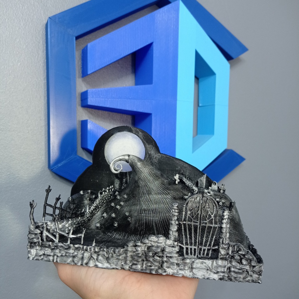 Diorama Colecionável 3D Cemitério Jack Esqueleto - O Estranho Mundo de Jack - The Nightmare Before Christmas