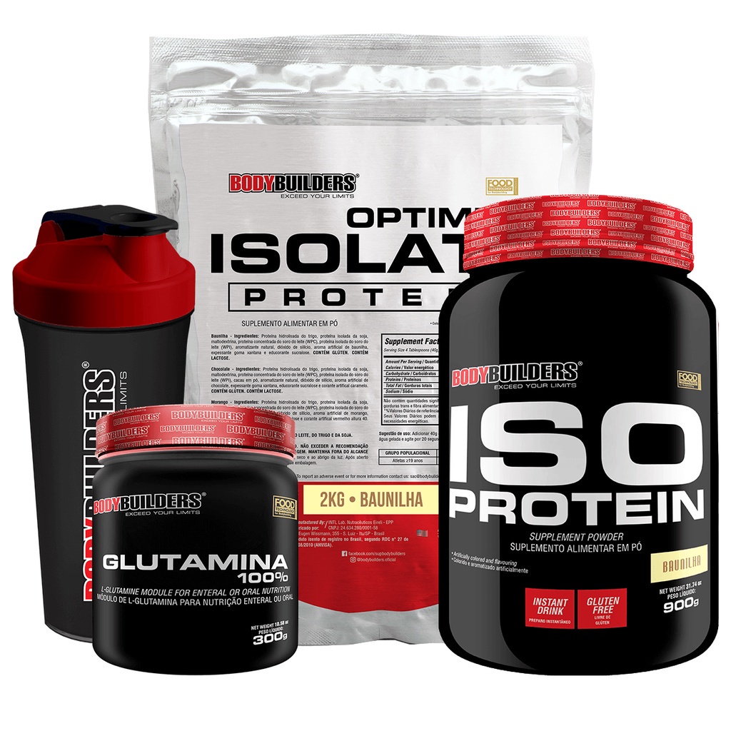 Kit Suplemento de Proteína Isolada Iso Protein 900g + Optimum Isolate ...