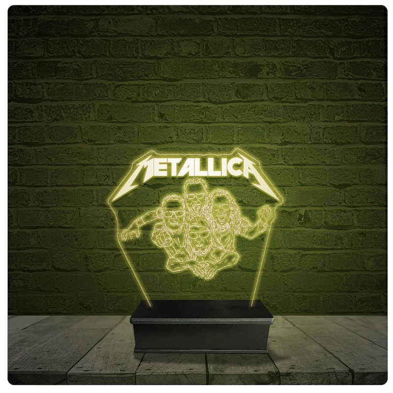 Led Luminária Acrílico Abajur - Metallica Banda Rock 10