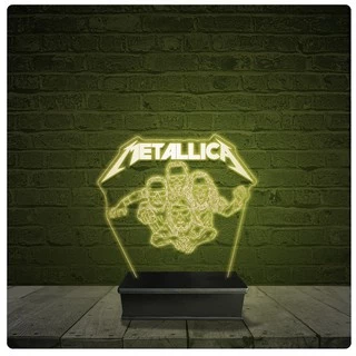 Led Luminária Acrílico Abajur - Metallica Banda Rock 10