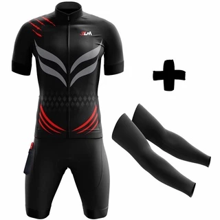 Camisa Bermuda Manguito Ciclismo Ciclista Bike MTB LM Race Masculina Garra Oriental Preta