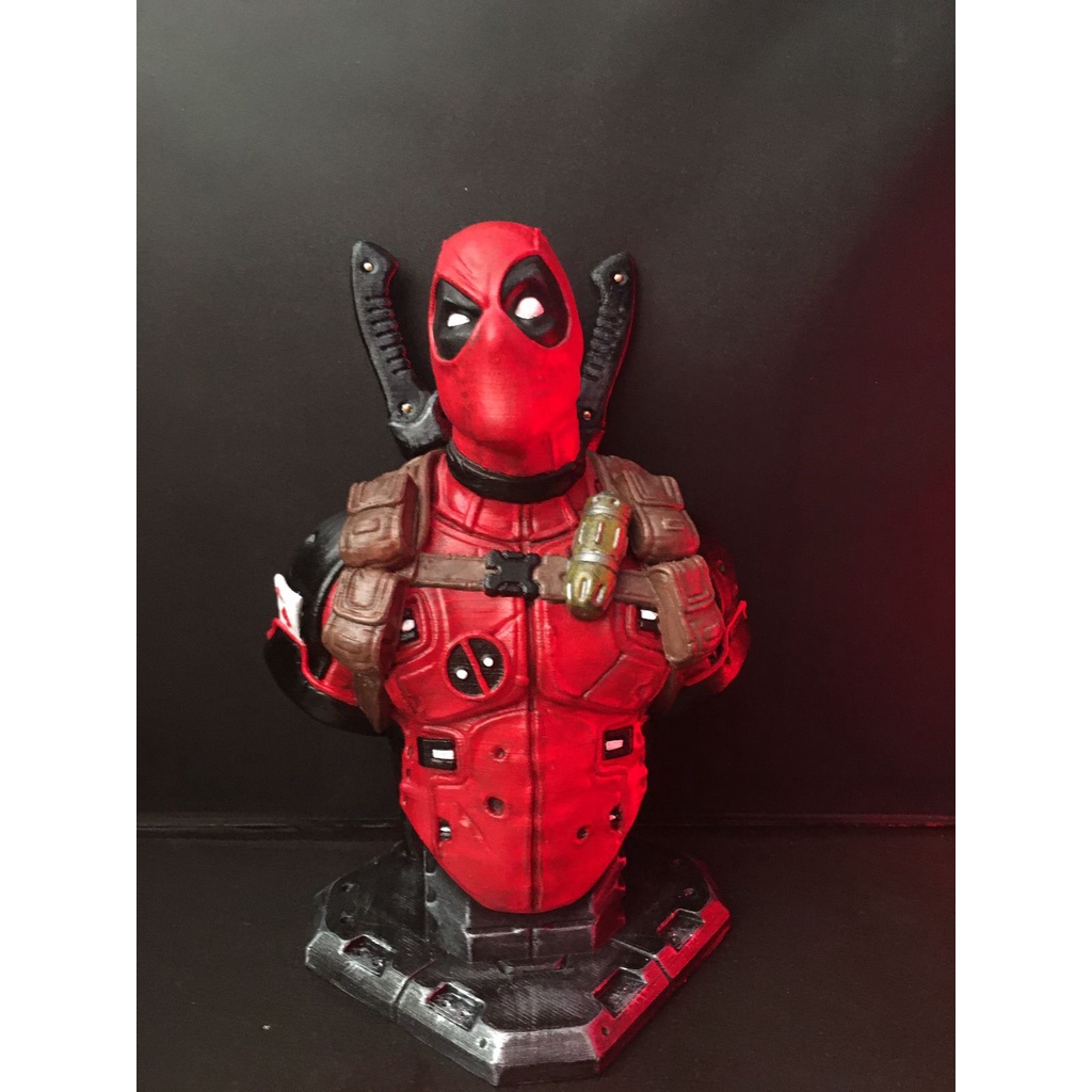 Busto Deadpool Action Figure - Impressão 3D - 16cm + Brinde surpresa ...
