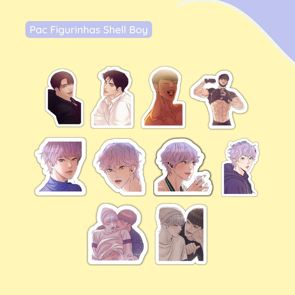 Pac 10 figurinhas Shell Boy yaoi bl | Shopee Brasil