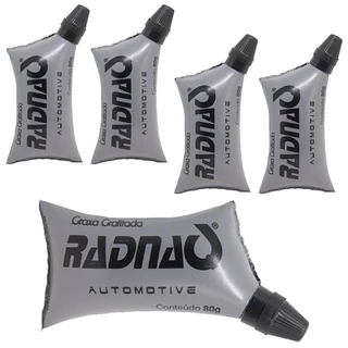 Kit com 5 UN Graxa Grafitada Lubrificante de Chassi, Juntas Homocinéticas 80g Radnaq