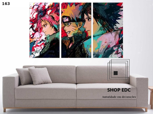Quadro decorativo Desenho Naruto e Sasuke Anime Arte para sala quarto em  Promoção na Americanas