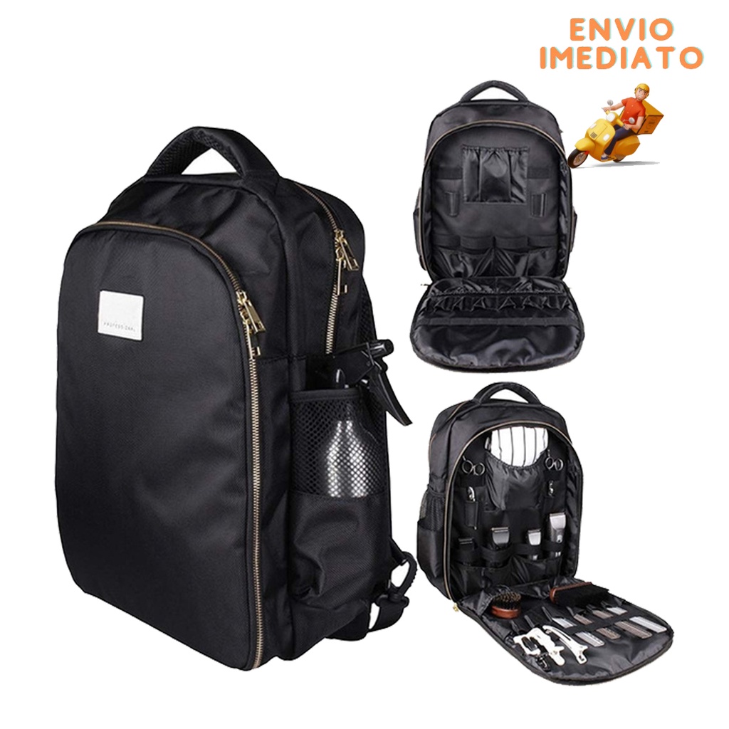 Maleta Mochila Organizadora Barbeiro Divisórias Removíveis