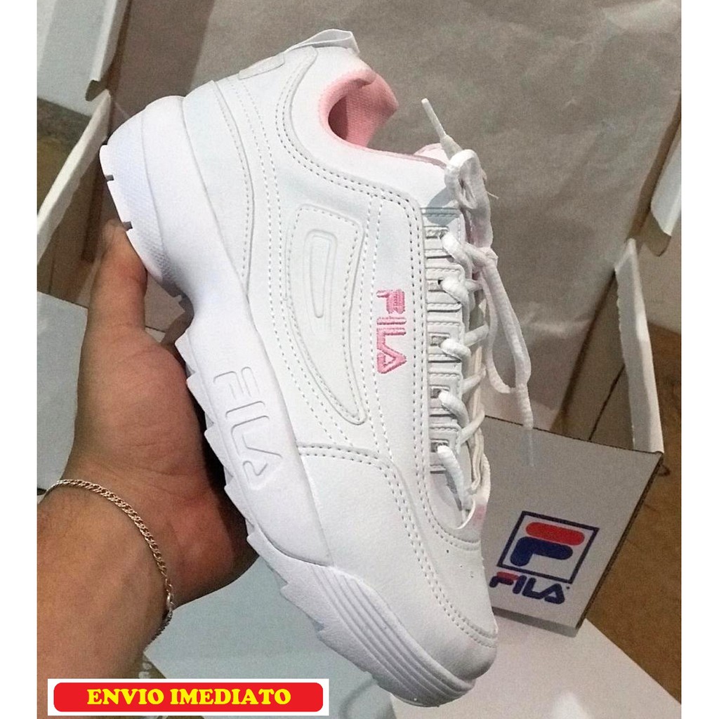 Fila disruptor 2 bianche e rosa on sale