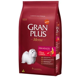 Ração Gran Plus Cães Menu Ad Mini Carne/Arroz 3Kg