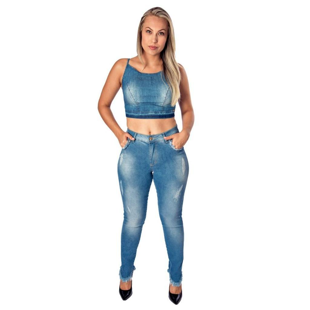 Top Cropped Jeans Pedra da Lua