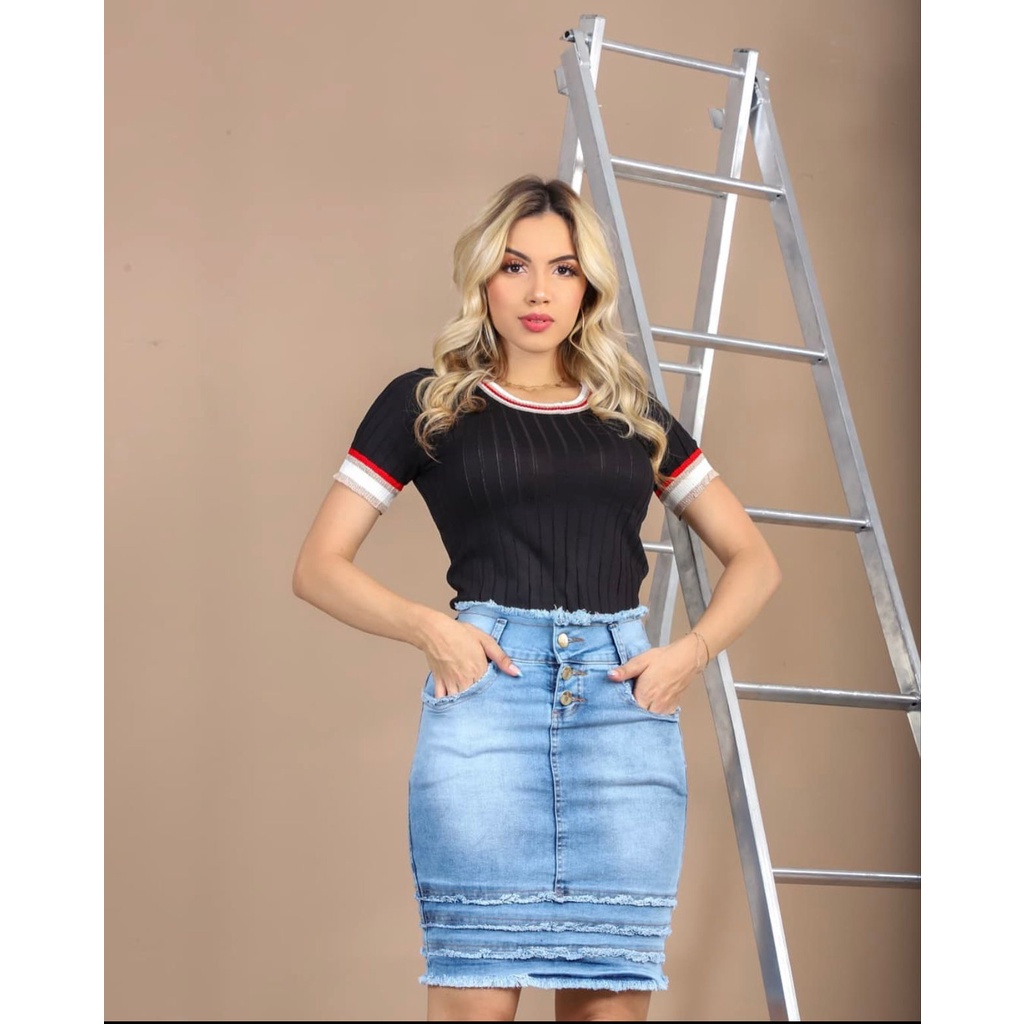 Saia da store moda 2019 jeans