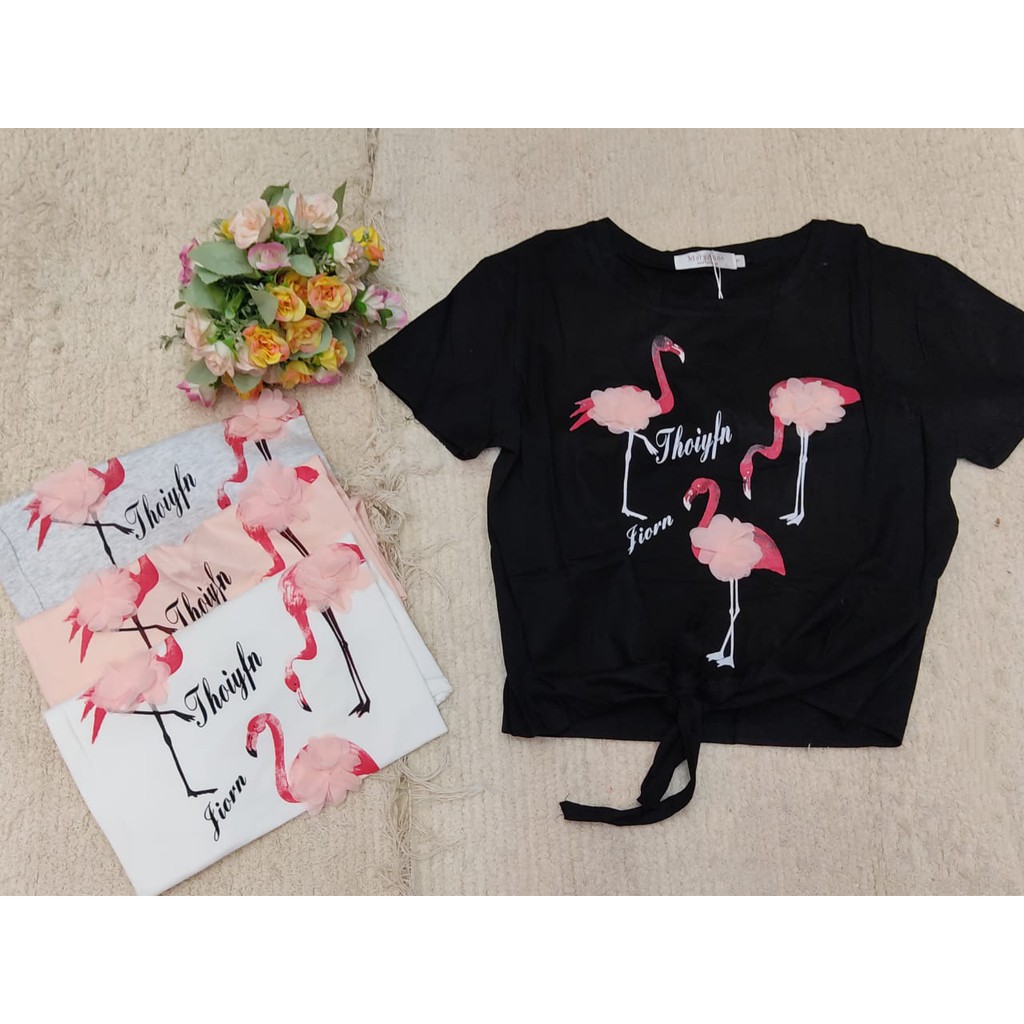 Blusa de flamingo store feminino