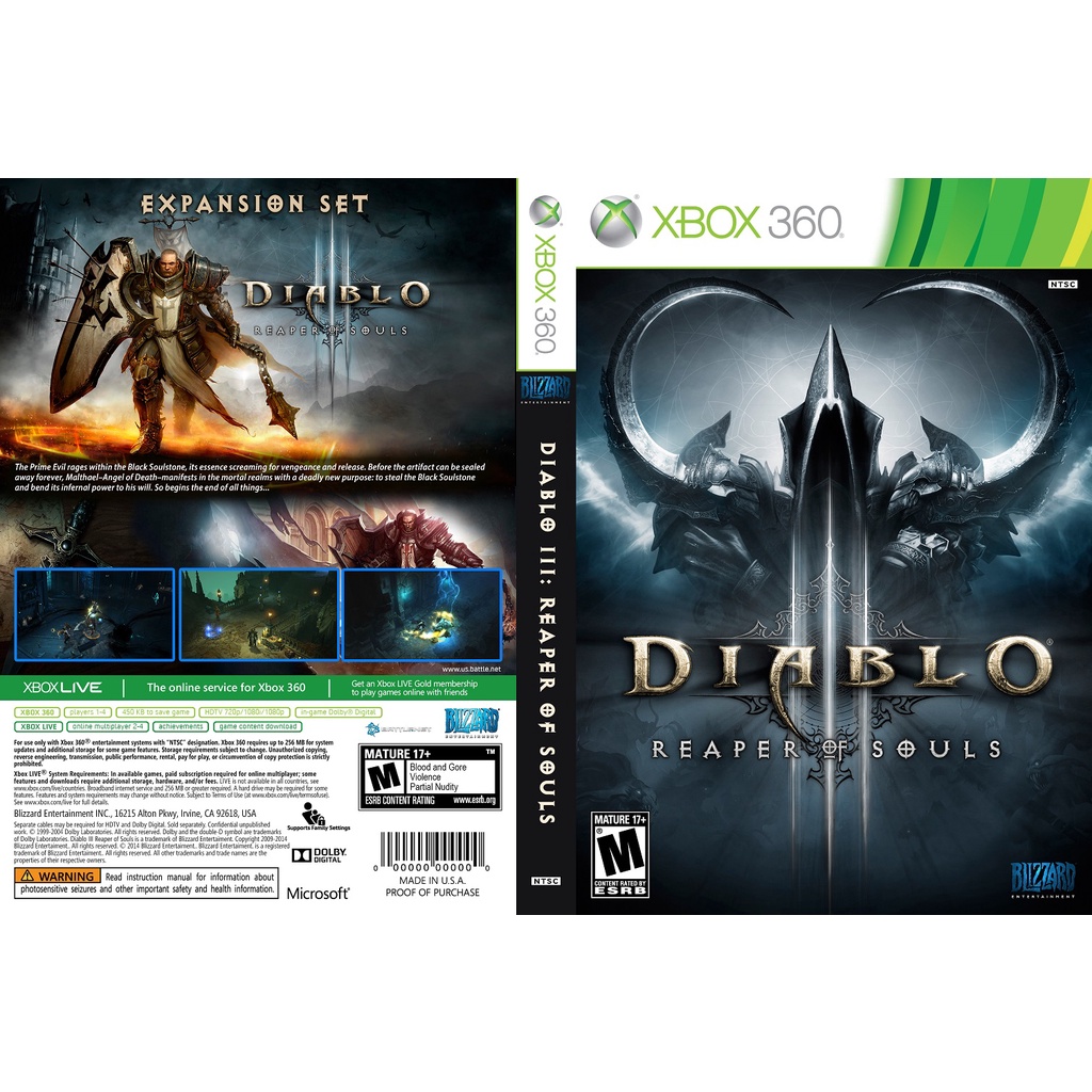 Diablo III Reaper of Souls Xbox 360 Game For Sale