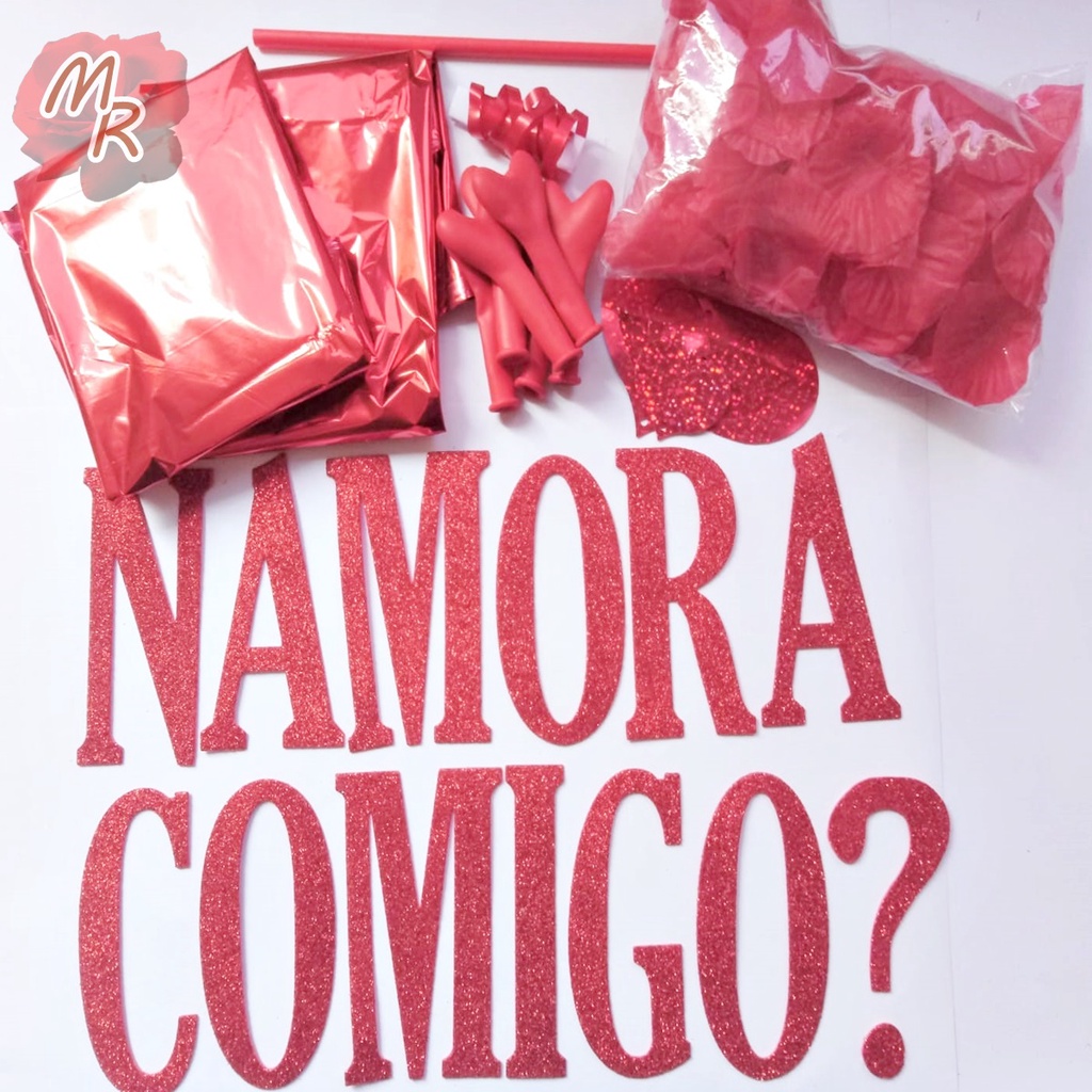 Kit Romântico Pedido De Namoro: Pétalas, Balões E Frase.