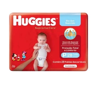 Fralda Huggies Supreme Care tamanho P com 28 unidades