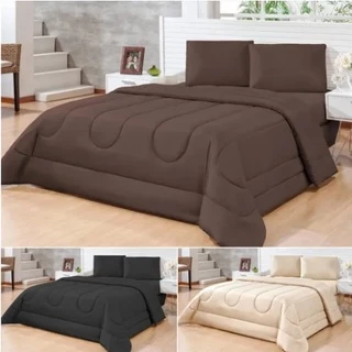 Edredom Cama Casal King Gigante Cobertor Colcha Protege 100% Frio Com Manta Interna Quentinha