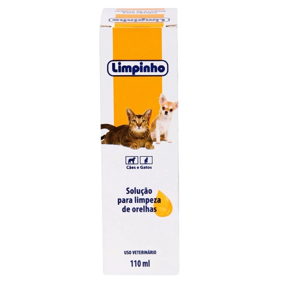 Solução para limpeza de orelhas para cão e gato - limpinho 110ml Produto seguro para Seu Pet