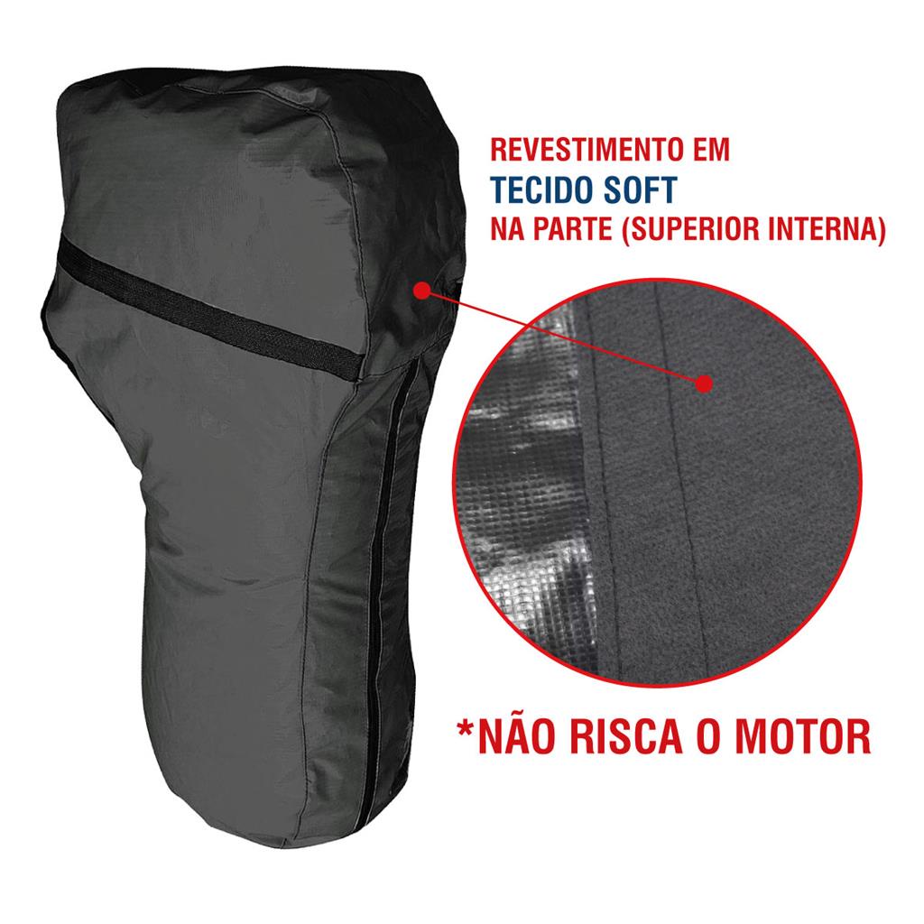 Funda NUZAMAS Para Motor De Barco - Tela Oxford 210D Resistente A UV (68x40x53 Cm, 60-100 CV)
