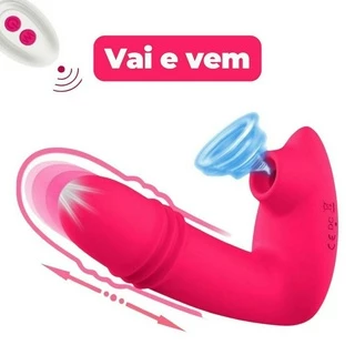Vibrador Feminino Função Vai e Vem Estimulador 2 em 1 Ponto G e Sugador Clitóris 20 Frequências Diferentes Com Controle Remoto