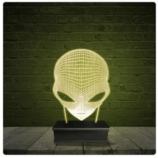 Led Luminária Acrílico Abajur - Alien E.T UFO Ufologo