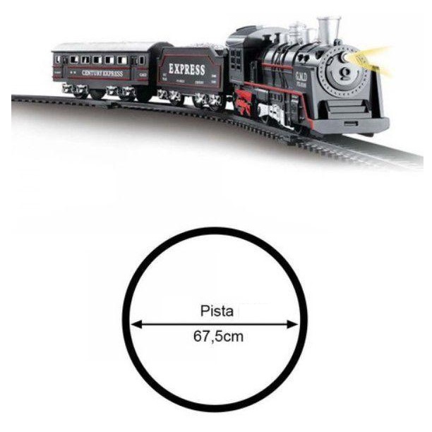 Pista Trem 67,5cm Locomotiva Ferrorama Trenzinho Elétrico Infantil