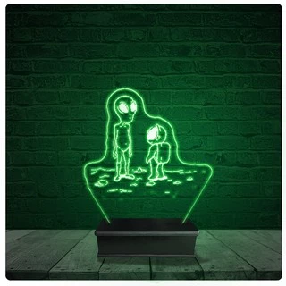 Luminária Abajur Acrílico Led - Astronauta Desenho 40