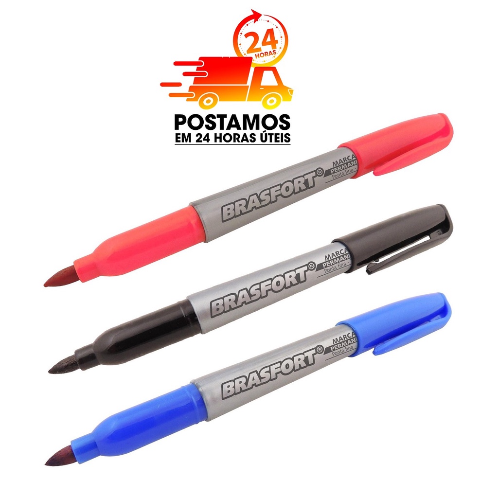 Caneta Permanente Marcador Ponta Fina Para Tecido Metal Plástico ...