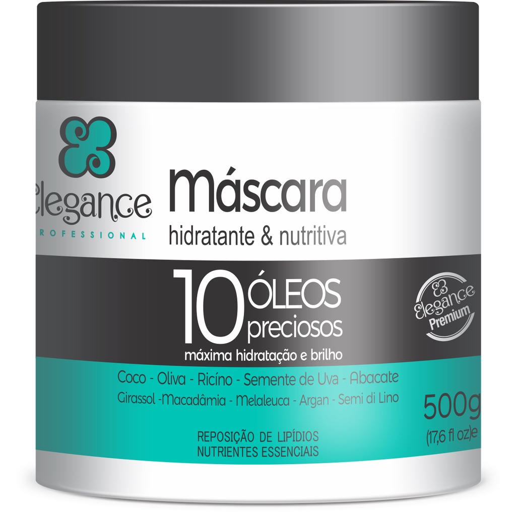 MÁSCARA DE HIDRATAÇÃO CAPILAR 10 ÓLEOS PRECIOSOS-500g | Shopee Brasil