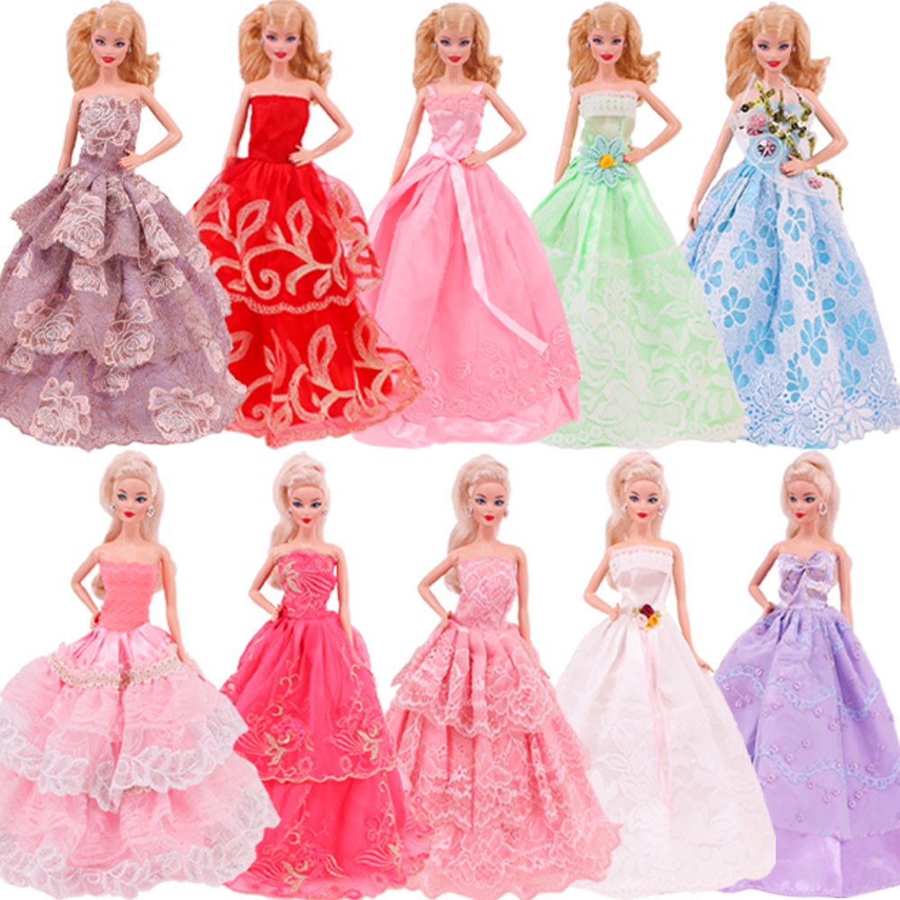 Vestido de festa floral vestidos para barbie boneca roupas fora do